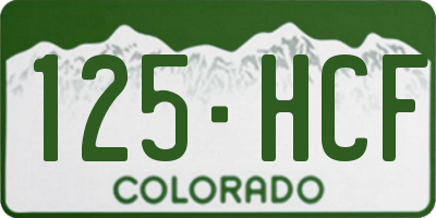 CO license plate 125HCF