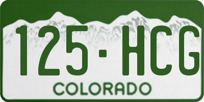 CO license plate 125HCG