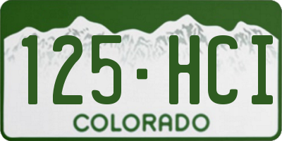 CO license plate 125HCI