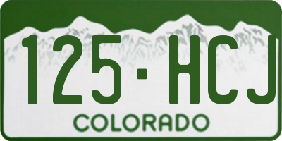 CO license plate 125HCJ