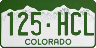 CO license plate 125HCL