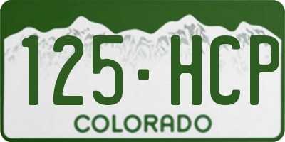 CO license plate 125HCP