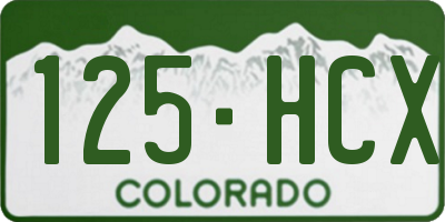 CO license plate 125HCX