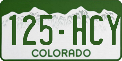 CO license plate 125HCY