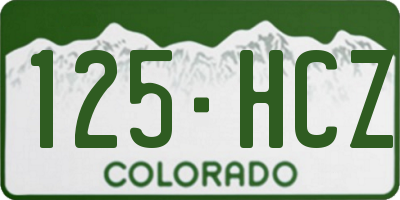 CO license plate 125HCZ