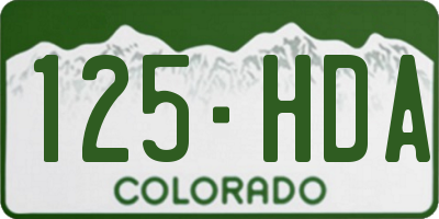 CO license plate 125HDA