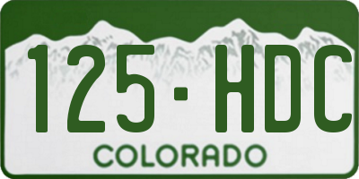 CO license plate 125HDC