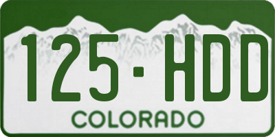 CO license plate 125HDD