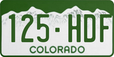 CO license plate 125HDF