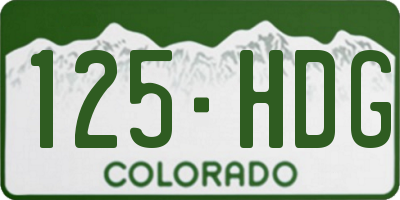 CO license plate 125HDG