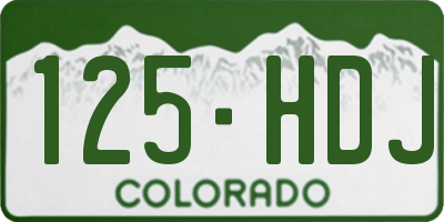 CO license plate 125HDJ
