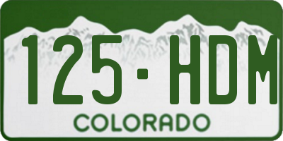 CO license plate 125HDM