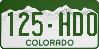 CO license plate 125HDO