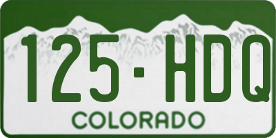 CO license plate 125HDQ
