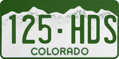 CO license plate 125HDS