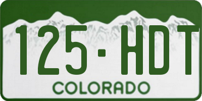 CO license plate 125HDT