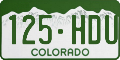 CO license plate 125HDU