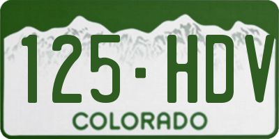 CO license plate 125HDV