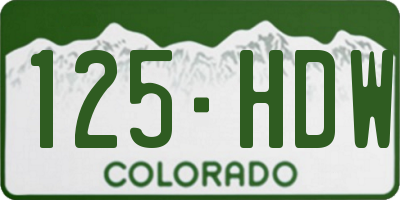CO license plate 125HDW