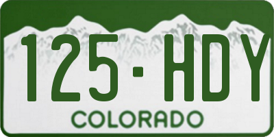 CO license plate 125HDY