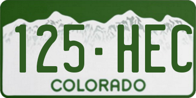 CO license plate 125HEC
