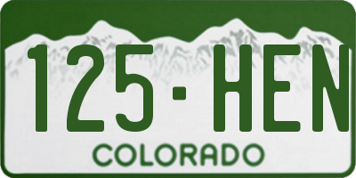 CO license plate 125HEN