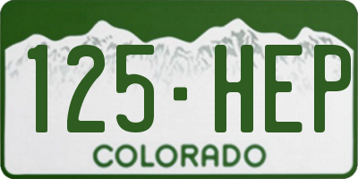 CO license plate 125HEP