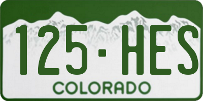 CO license plate 125HES
