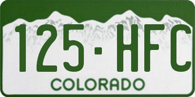 CO license plate 125HFC