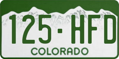 CO license plate 125HFD