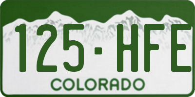 CO license plate 125HFE