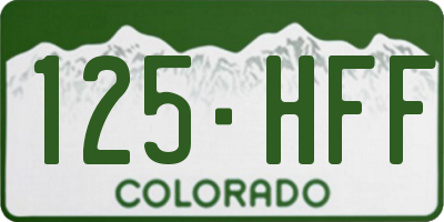 CO license plate 125HFF