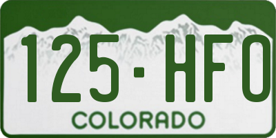 CO license plate 125HFO