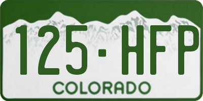 CO license plate 125HFP