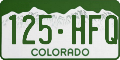 CO license plate 125HFQ