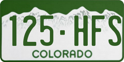 CO license plate 125HFS
