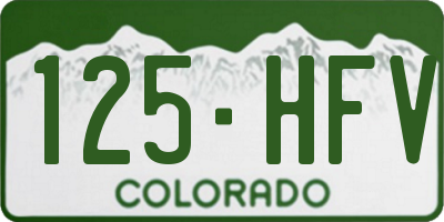 CO license plate 125HFV