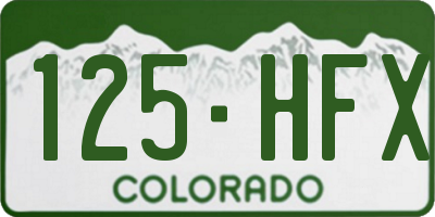CO license plate 125HFX