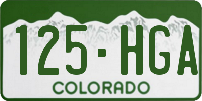CO license plate 125HGA