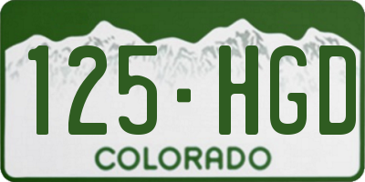 CO license plate 125HGD