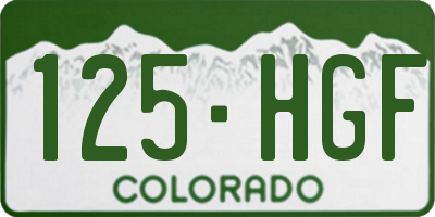 CO license plate 125HGF