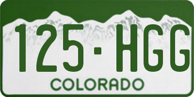 CO license plate 125HGG