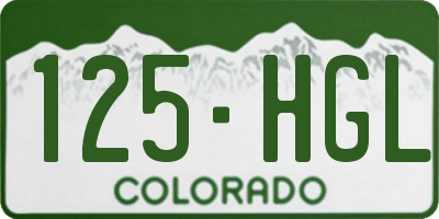 CO license plate 125HGL