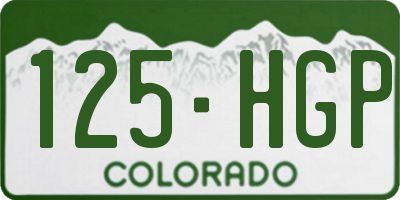 CO license plate 125HGP