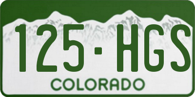 CO license plate 125HGS