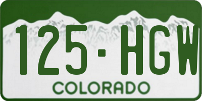 CO license plate 125HGW