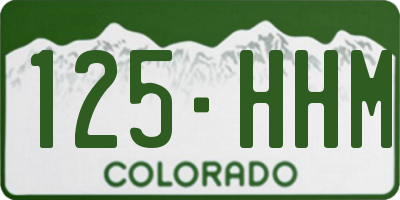 CO license plate 125HHM