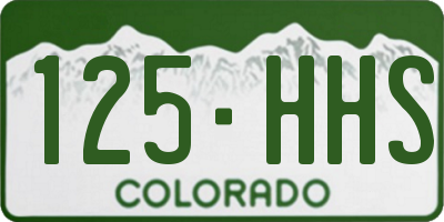 CO license plate 125HHS