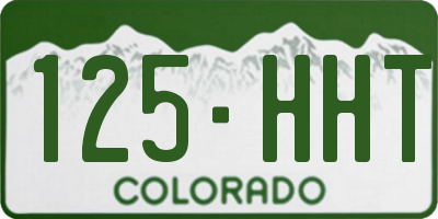 CO license plate 125HHT