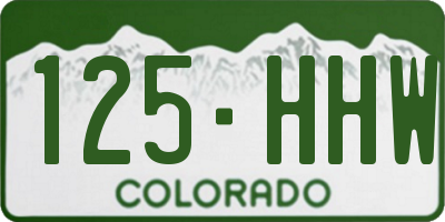 CO license plate 125HHW